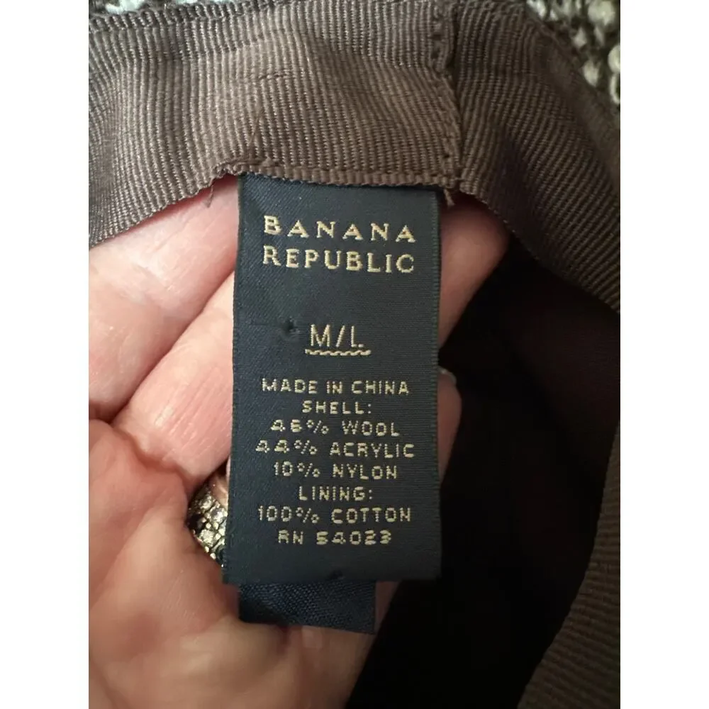 Banana Republic WOOL TWEED FEDORA with belt around the crown size M/L